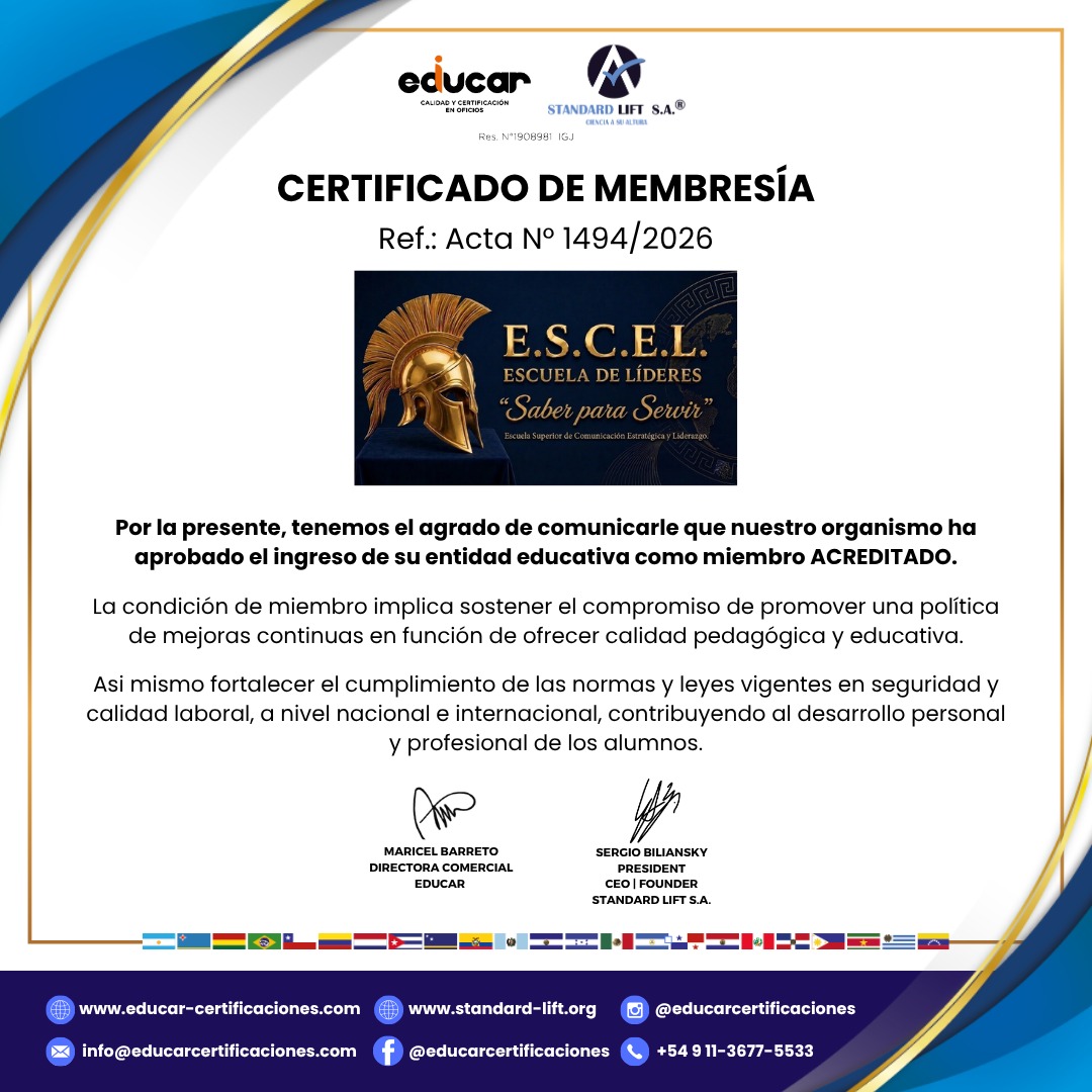 Certificado de Membresía ESCEL - EDUCAR
